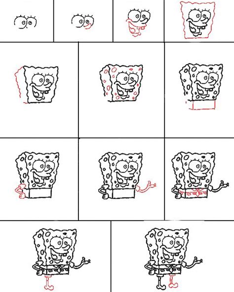 spongebob tekenen in stappen.